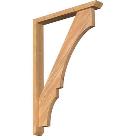 Ekena Millwork Balboa Slat Smooth Bracket w/ Offset Brace, Western Red Cedar, 3 1/2"W x 26"D x 38"H BKT0402X26X38BOA06SWR